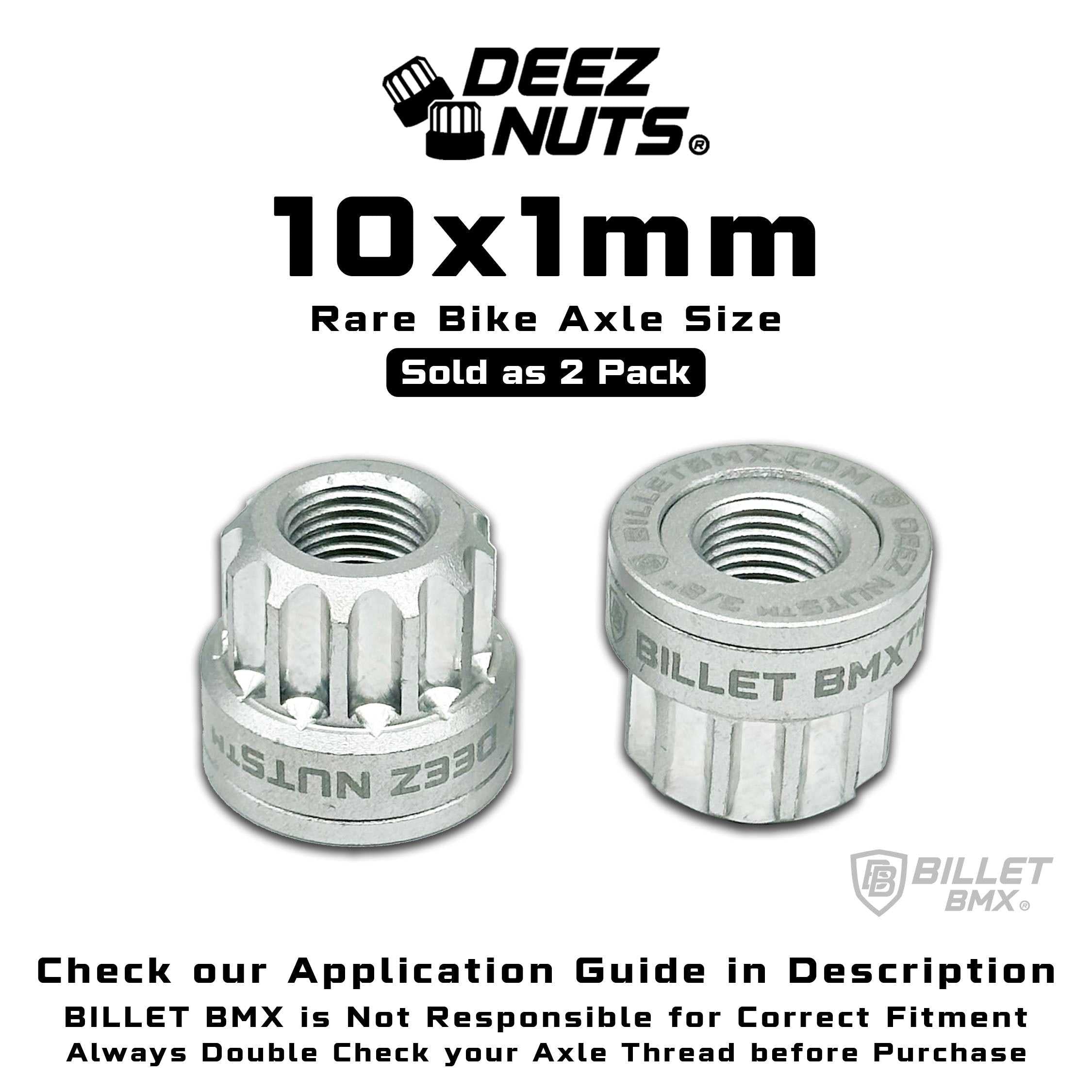 BILLET BMX Deez Nuts 12 Point Bike Axle Nuts 10X1mm (2-Pack