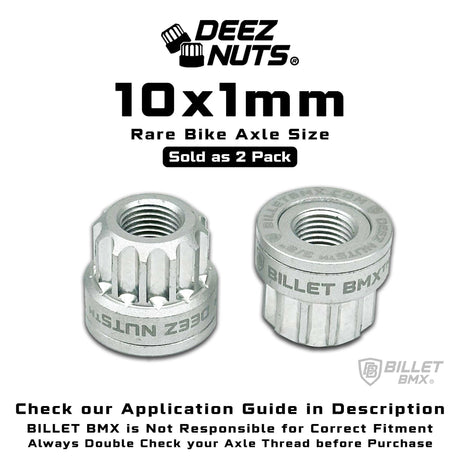 BILLET BMX Deez Nuts 12 Point Bike Axle Nuts 10X1mm (2-Pack) Bicycle Axle Nut BIL-DZNUT-10x1mm-12-BLK