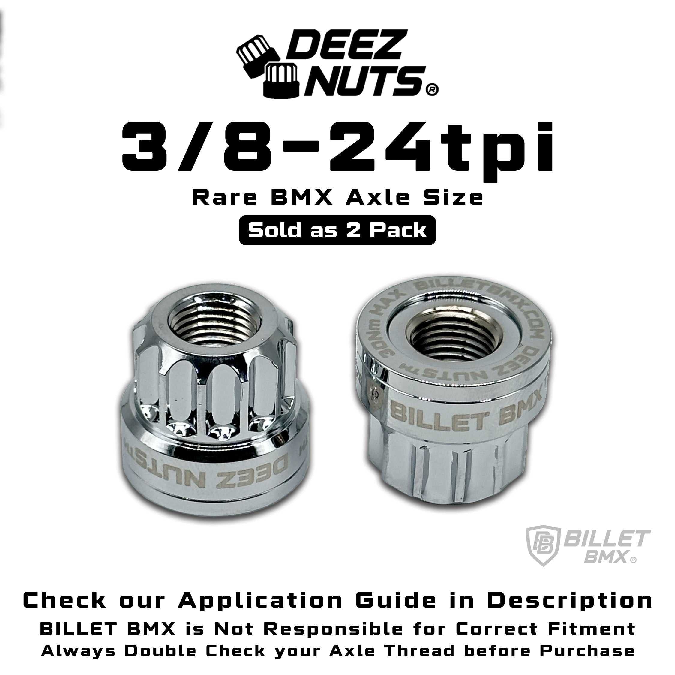 BILLET BMX Deez Nuts 12 Point Bike Axle Nuts 3/8