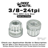 BILLET BMX Deez Nuts 12 Point Bike Axle Nuts 3/8"-24 tpi (2-Pack) Bicycle Axle Nut BIL-DZNUT-38X24-12-BLK