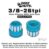 BILLET BMX Axle Nuts Deez Nuts 12 Point Bike Axle Nuts 3/8"-26tpi (2-Pack) Bicycle Axle Nut BIL-DZNUT-38X26-12-BLK