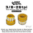 BILLET BMX Axle Nuts Deez Nuts 12 Point Bike Axle Nuts 3/8"-26tpi (2-Pack) Bicycle Axle Nut BIL-DZNUT-38X26-12-BLK