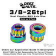 BILLET BMX Axle Nuts Deez Nuts 12 Point Bike Axle Nuts 3/8"-26tpi (2-Pack) Bicycle Axle Nut BIL-DZNUT-38X26-12-BLK