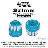 BILLET BMX Deez Nuts 12 Point Bike Axle Nuts 9x1mm SPECIAL SIZE FOR ZOOZ FRONT (2-Pack) Bicycle Axle Nut BIL-DZNUT-9X1-12-BLK