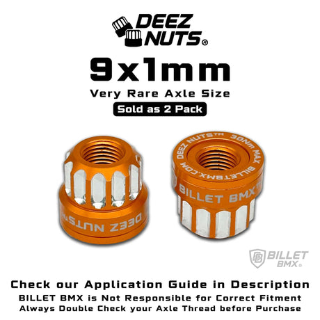 BILLET BMX Deez Nuts 12 Point Bike Axle Nuts 9x1mm SPECIAL SIZE FOR ZOOZ FRONT (2-Pack) Bicycle Axle Nut BIL-DZNUT-9X1-12-BLK