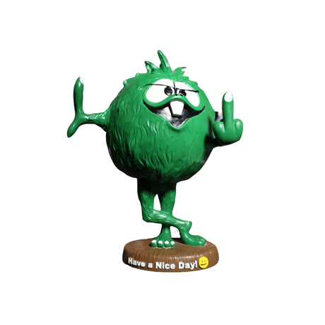 Gerald - Green Monster Flipping the Bird | Bobble Head Apparel SX-BOB-GER