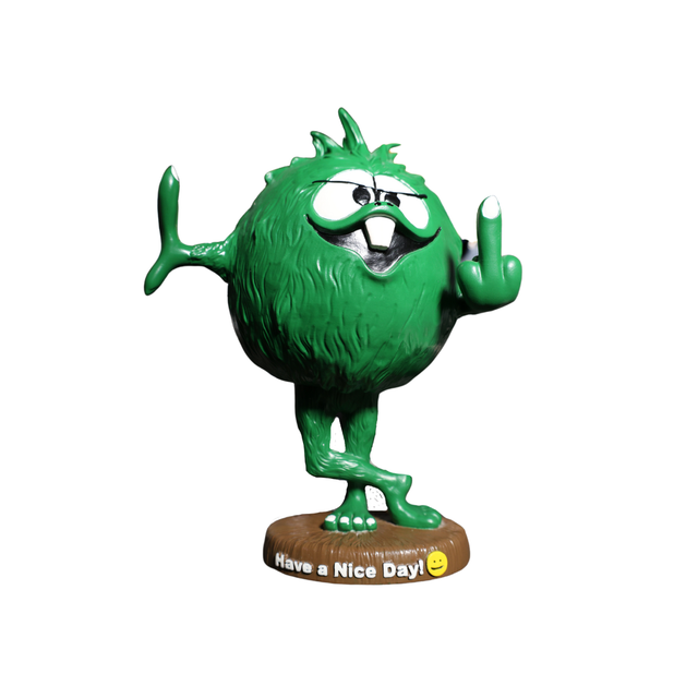 Gerald - Green Monster Flipping the Bird | Bobble Head Apparel SX-BOB-GER