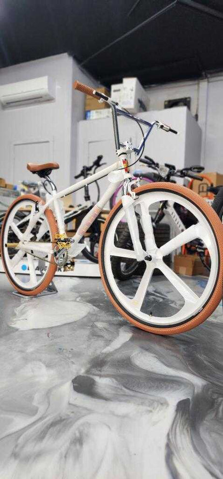 R4 Premium 29″ BMX 5-Spoke Alloy Bicycle Sealed Wheel set, White, Non CNC For Disc Brakes 29" BMX Mags 10