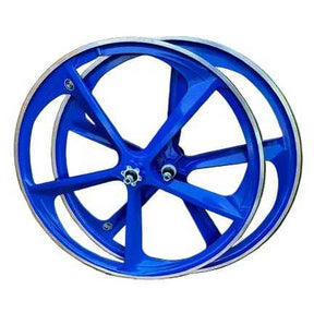 29″ BMX 5-Spoke CNC Alloy Rims Bicycle Sealed Wheel Set, Blue, CNC for Pad Brakes sku-37549206241451