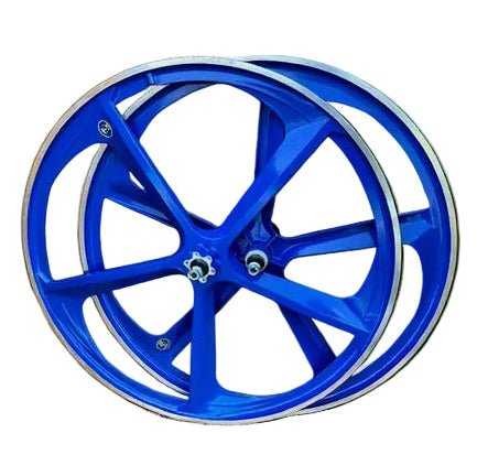 29″ BMX 5-Spoke CNC Alloy Rims Bicycle Sealed Wheel Set, Blue, CNC for Pad Brakes sku-37549206241451