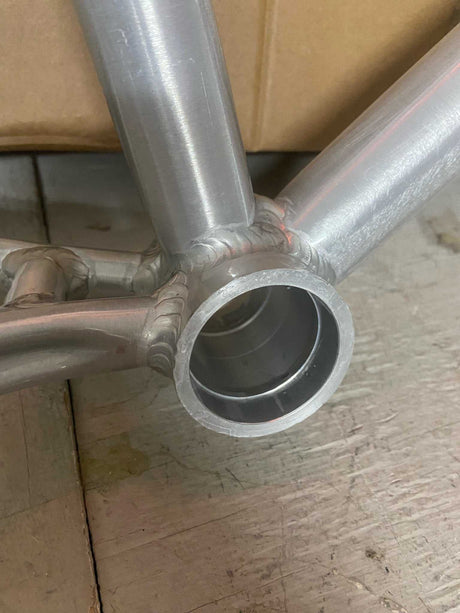 R4 Retro 6061 Aluminum 29" Pro BMX Frame & Chrome Fork, Raw W/ Clear Coat Decals Included BMX Frames sku-41549724254379