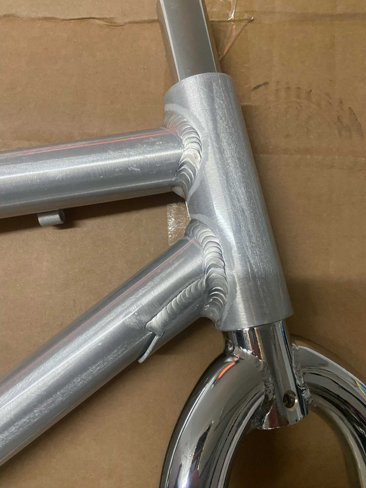 R4 Retro 6061 Aluminum 29" Pro BMX Frame & Chrome Fork, Raw W/ Clear Coat Decals Included BMX Frames sku-41549724254379