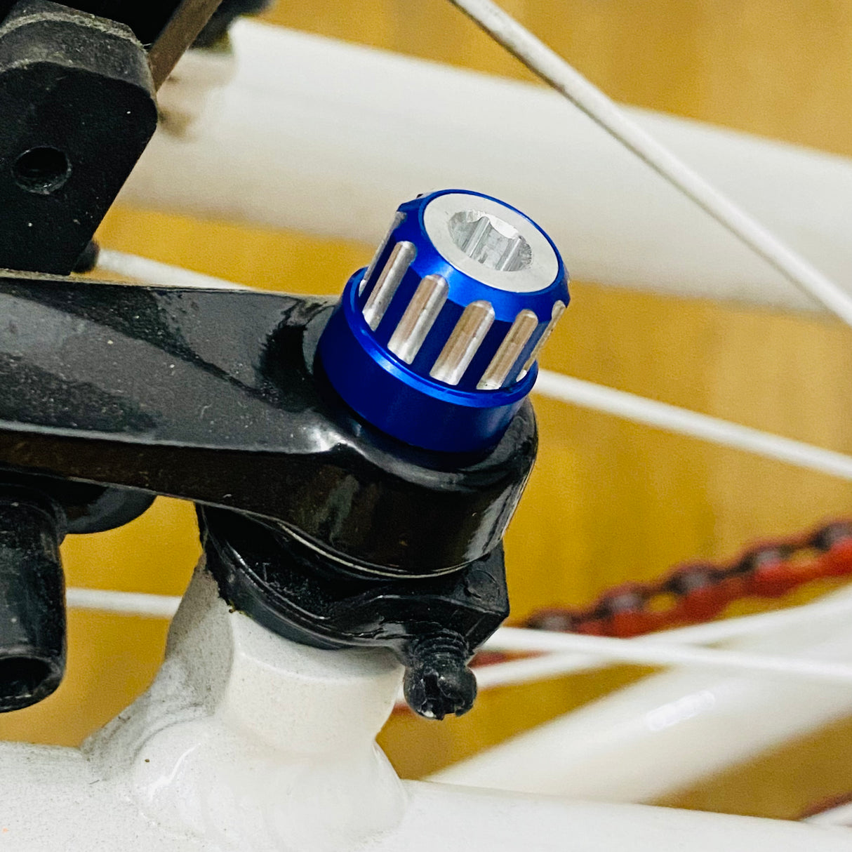 BILLET BMX™ Deez Nuts™ 12 Point Brake Bolts for V-Brakes and Disc Brakes (2 Pack) Bicycle Axle Nut BIL-DZBLT-6MM-12-RED