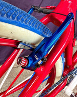 BILLET BMX™ Deez Nuts™ 12 Point Brake Bolts for V-Brakes and Disc Brakes (2 Pack) Bicycle Axle Nut BIL-DZBLT-6MM-12-RED