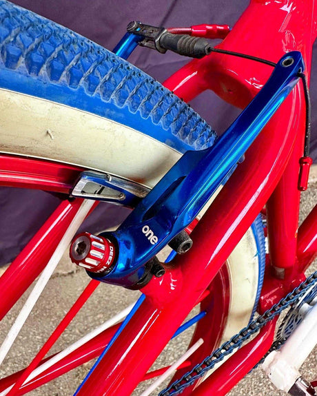 BILLET BMX™ Deez Nuts™ 12 Point Brake Bolts for V-Brakes and Disc Brakes (2 Pack) Bicycle Axle Nut BIL-DZBLT-6MM-12-RED