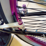 BILLET BMX™ Deez Nuts™ 12 Point Brake Bolts for V-Brakes and Disc Brakes (2 Pack) Bicycle Axle Nut BIL-DZBLT-6MM-12-RED