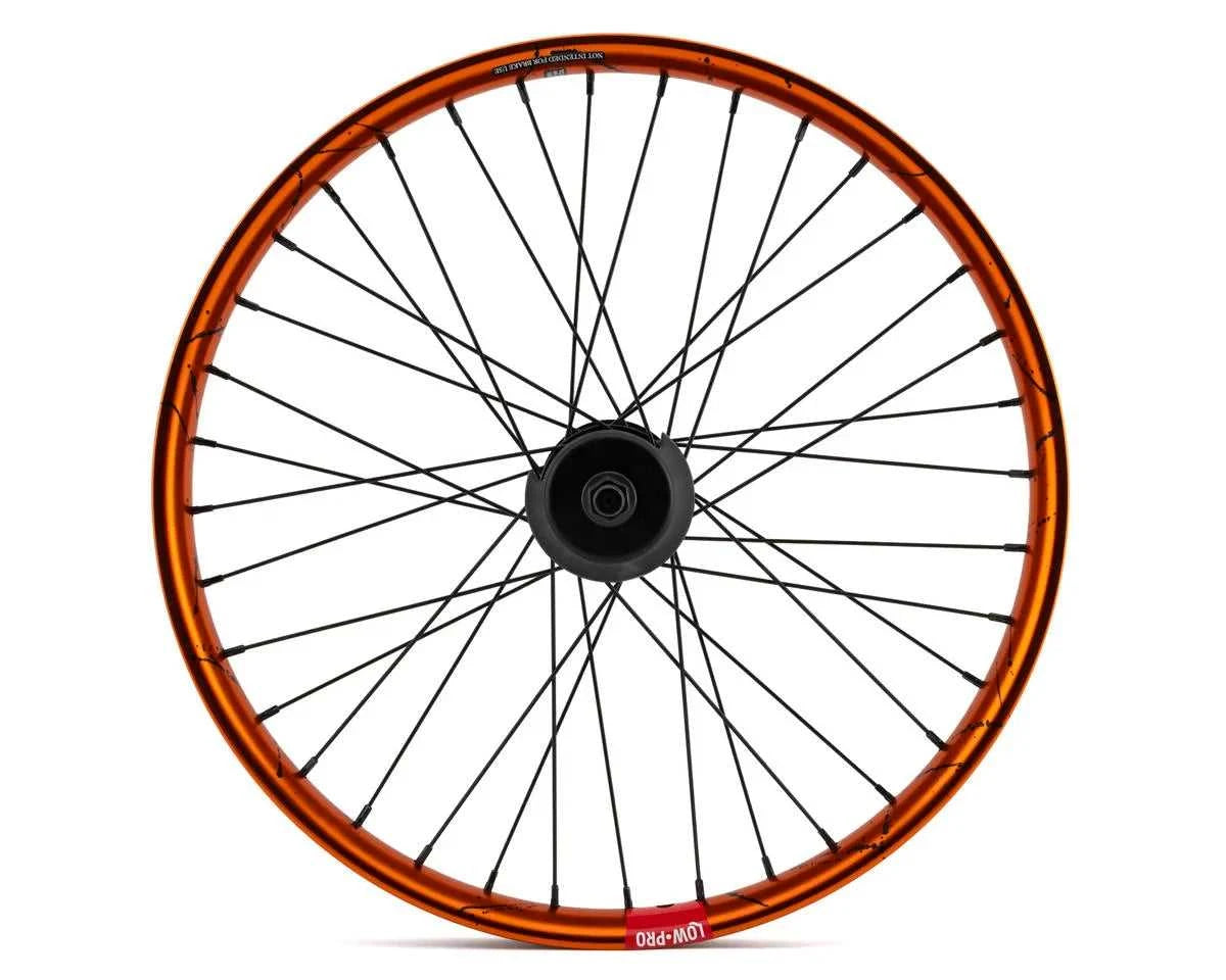 20" RAMPAGE PRO STREET REAR CASSETTE WHEEL, ORANGE / BLACK SPLATTER Bicycle Wheels S2497