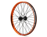20" RAMPAGE PRO STREET FRONT FEMALE AXLE WHEEL, ORANGE / BLACK SPLATTER Bicycle Wheels S2497