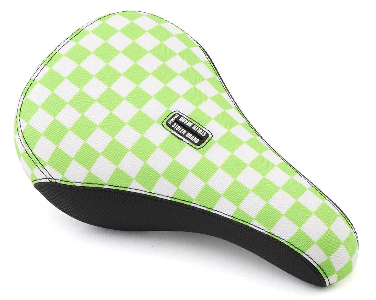 FAST TIMES XL PIVOTAL SEAT GREEN CHECKERBOARD Bicycle Saddles S725