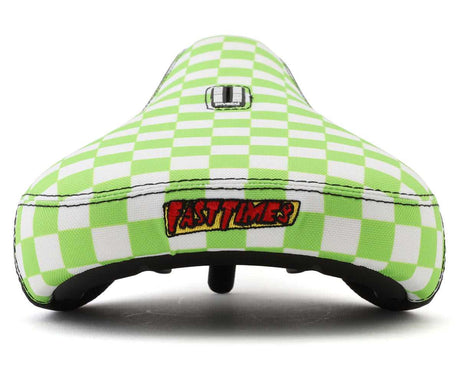 FAST TIMES XL PIVOTAL SEAT GREEN CHECKERBOARD Bicycle Saddles S725