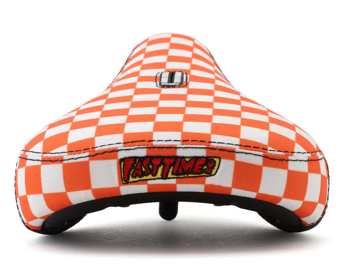 FAST TIMES XL PIVOTAL SEAT ORANGE CHECKERBOARD Bicycle Saddles S726