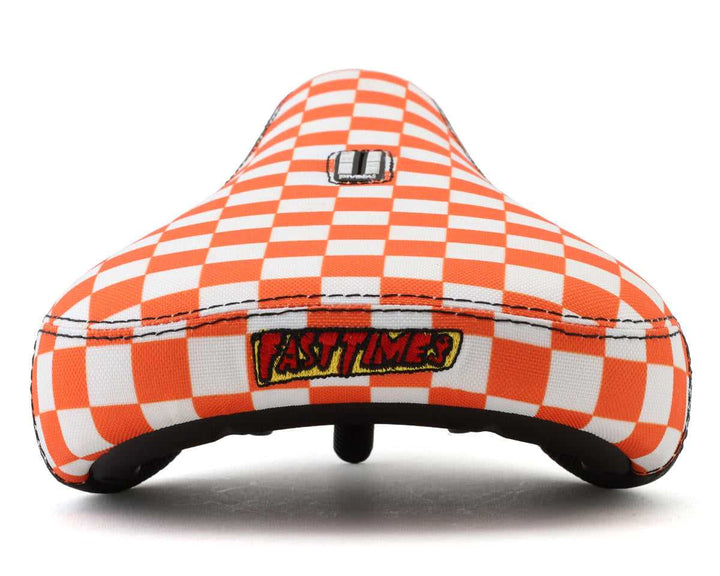 FAST TIMES XL PIVOTAL SEAT ORANGE CHECKERBOARD Bicycle Saddles S726