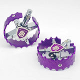 BILLET BMX SHIELD CHROME PRO SERIES ROUND PEDAL SET 9/16 PEDALS BIL-PED-RND-SHIELD-CHR-RED