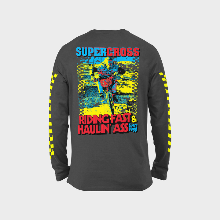 Supercross BMX | Riding Fast and Haul Ass Long Sleeve T-Shirt Apparel SXT-RFH-YLG