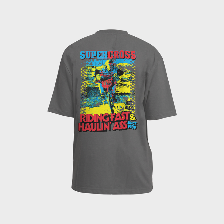 Supercross BMX | Riding Fast and Haul Ass Short Sleeve T-Shirt Apparel SXT-RFHA-GSS-YLG