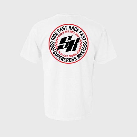 Supercross BMX | White Speed Checks T-Shirt Apparel SXT-WSCT-ASM