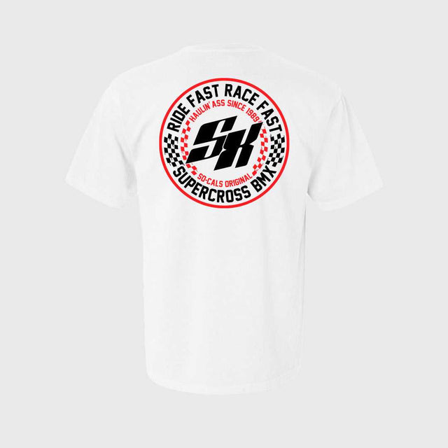 Supercross BMX | White Speed Checks T-Shirt Apparel SXT-WSCT-ASM