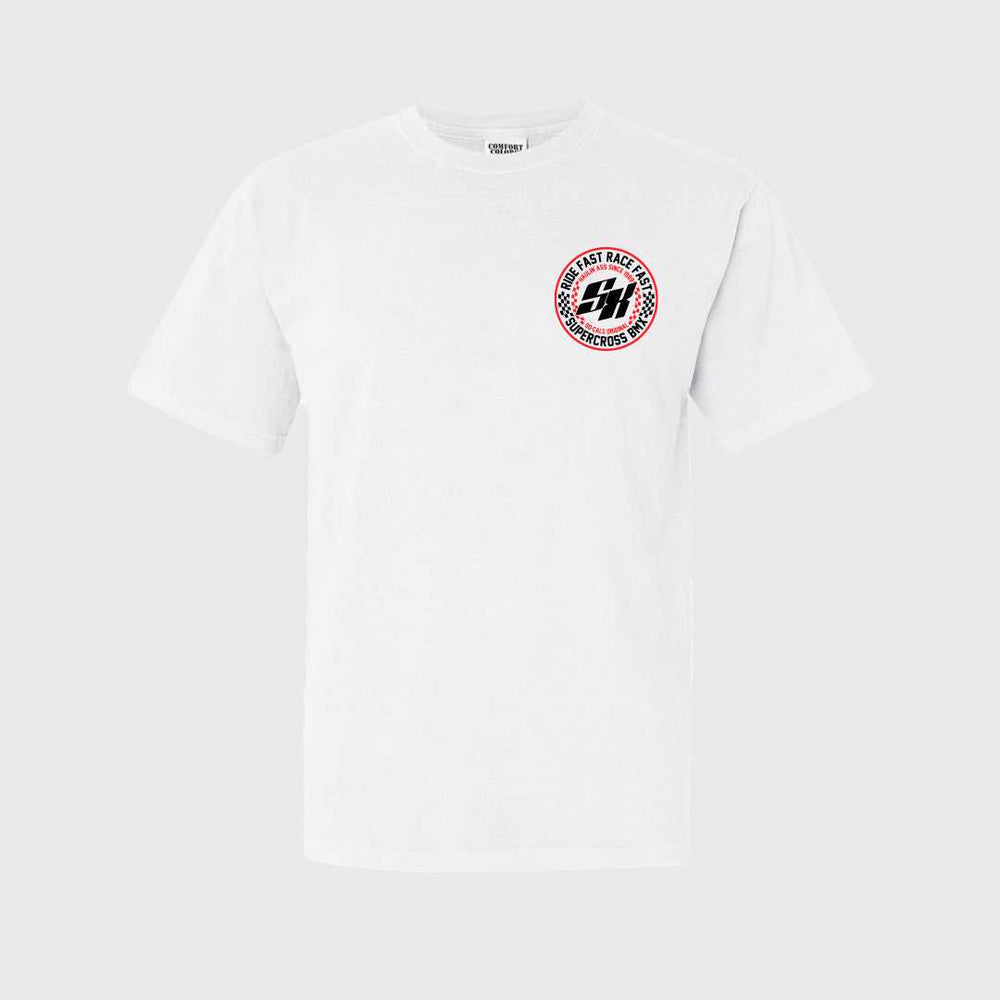 Supercross BMX | White Speed Checks T-Shirt Apparel SXT-WSCT-ASM