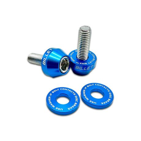 BILLET BMX Volcano Brake Bolts for V-Brakes and Disc Brakes (2 Pack) Bicycle Axle Nut BIL-VOLBLT-6MM-12-RED