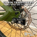 BILLET BMX Chain Tensioners 14mm Axle Pair for GT, Throne and ZOOZ Bikes (2-PACK) CHAIN TENSIONERS BIL-TENSIONER-14-RED