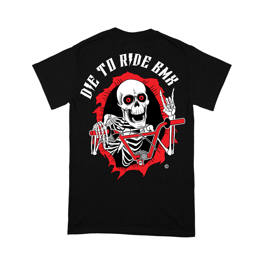 Die to Ride BMX - Big Skull Ripper - Mens T-Shirt - Black