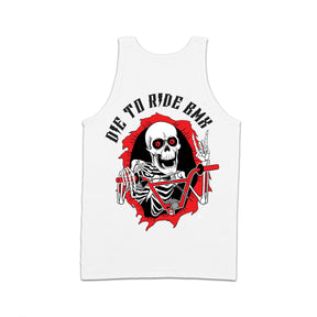 Die to Ride BMX - Big Skull Ripper - Mens Tank Top - White Tank Top R/D100WH03-M