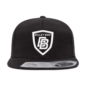 BILLET BMX SHIELD LOGO PREMIUM WOOL SNAPBACK HAT BLACK BIL-110F-1-BLK-WHT