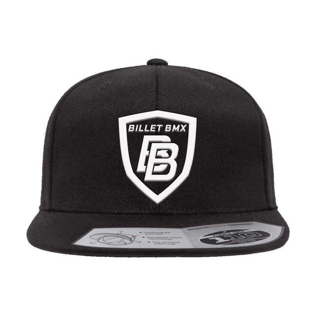 BILLET BMX SHIELD LOGO PREMIUM WOOL SNAPBACK HAT BLACK BIL-110F-1-BLK-WHT