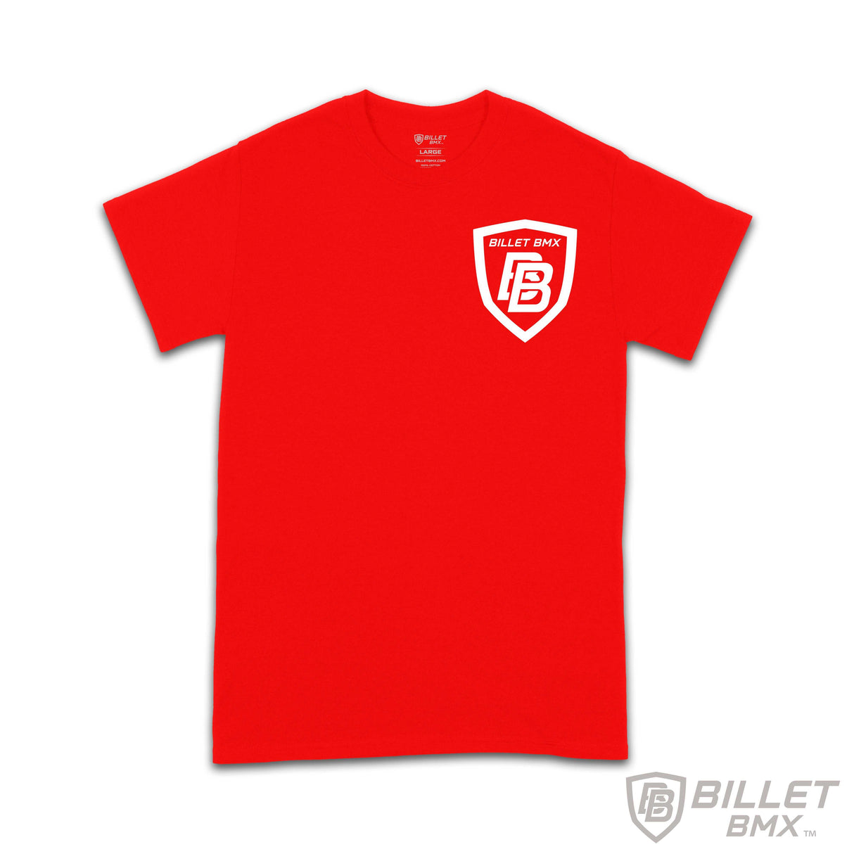 BILLET BMX SHIELD LOGO T-SHIRT RED BIL-TSHIRT-1-RED-S