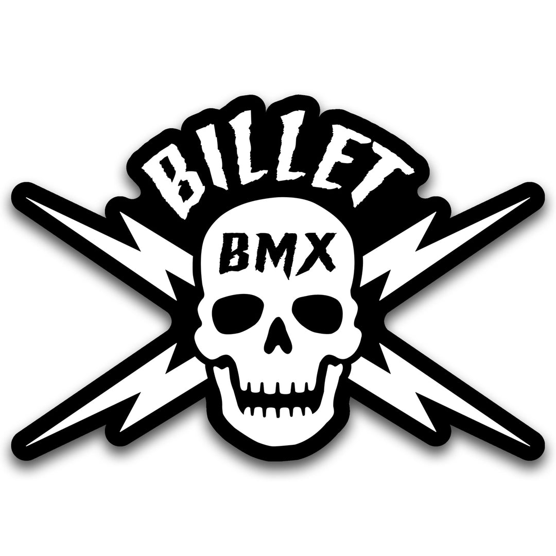 BILLET BMX SKULL STICKER 4"