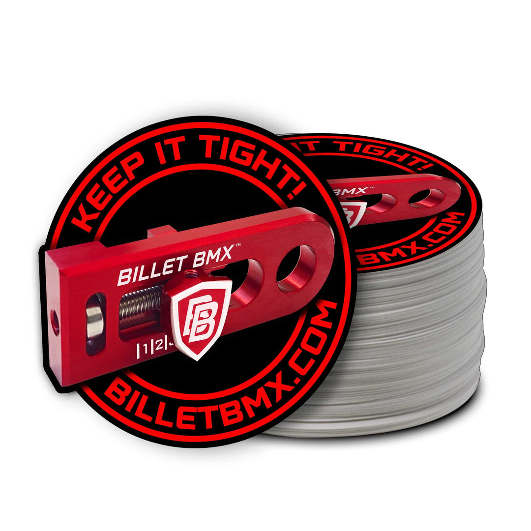 BILLET BMX KEEP IT TIGHT! CHAIN TENSIONER STICKER 4"
