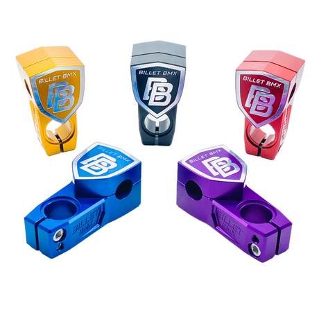 BILLET BMX SHIELD TOP LOAD STEM 57MM COLLECTOR SERIES STEMS BIL-STEM-57-SHIELD-RED