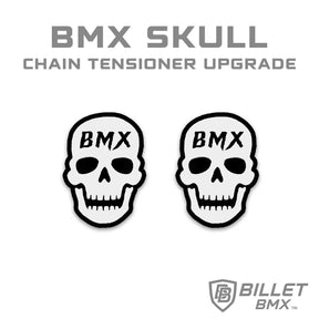 BILLET BMX SKULL UPGRADE FOR CHAIN TENSIONERS (2 Pack) CHAIN TENSIONERS BIL-SHIELD-SKULL-BLK