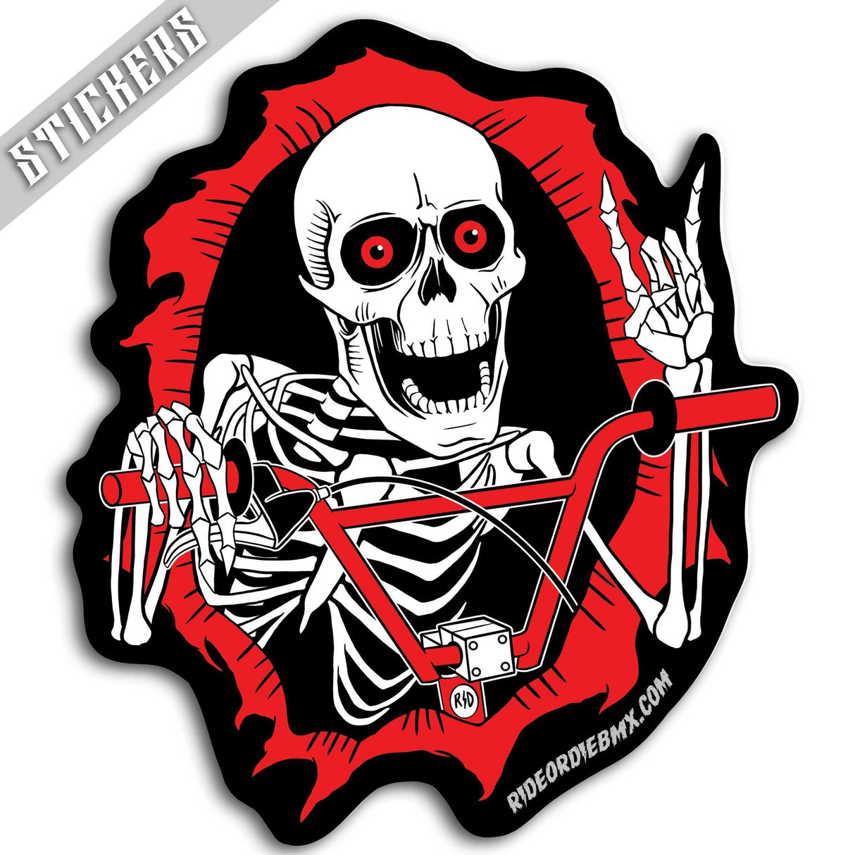 Die to Ride BMX Skull Ripper Sticker Stickers R/D-STICKER-RIPPER-4