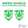 BILLET BMX WEED LEAF SHIELD UPGRADE FOR CHAIN TENSIONERS (2 Pack) CHAIN TENSIONERS BIL-SHIELD-WEED-GRN